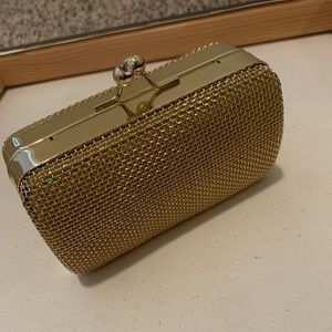 Gold clutch with chain strap